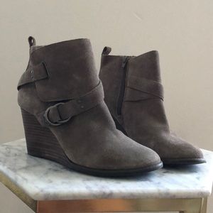 Lucky Brand suede wedge booties